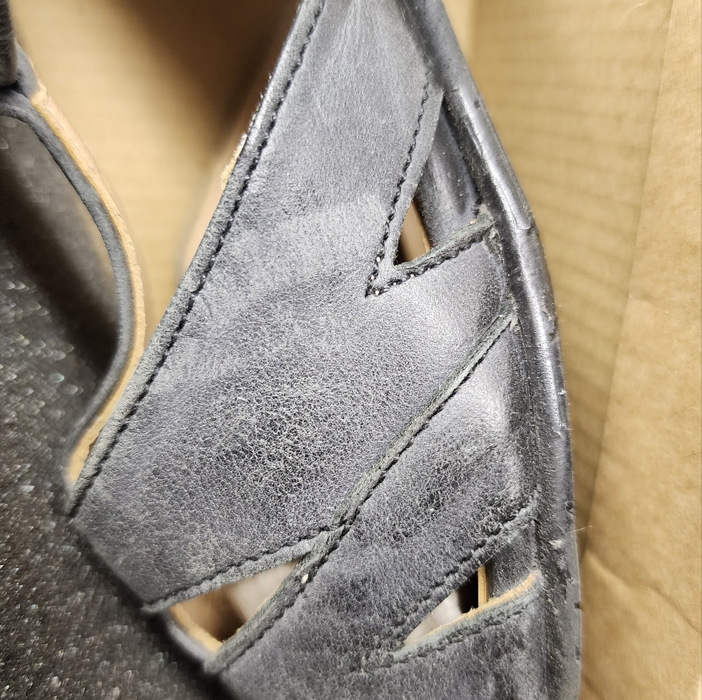 Fidji Shoes V096 velcro sandals low heel NWOB T-Strap Gray 41 - Picture 9 of 9